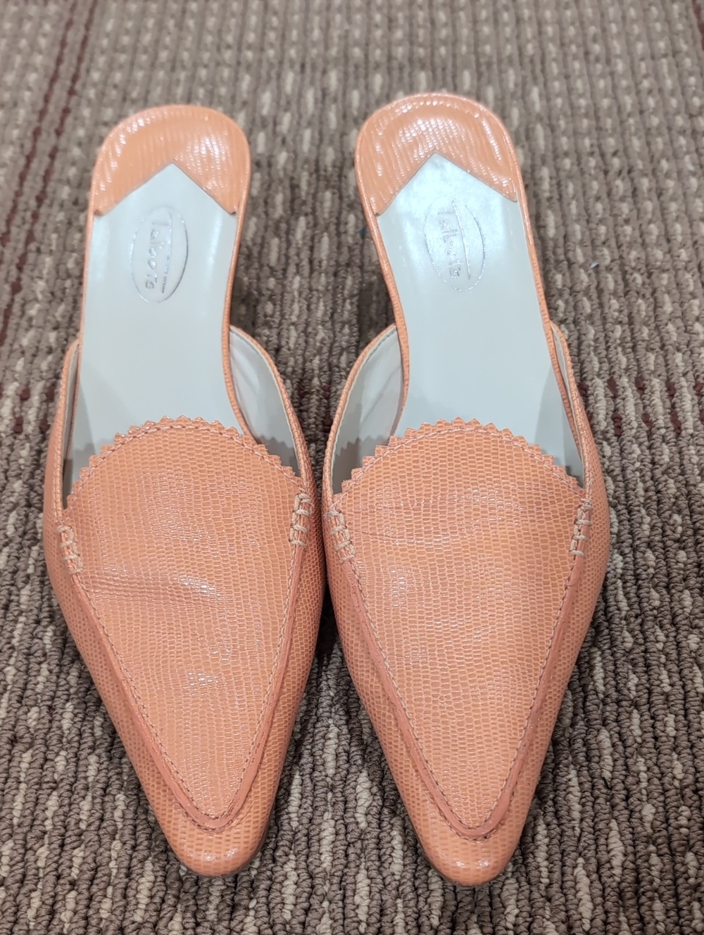 Talbots Peach Pointed Slip-On Mules